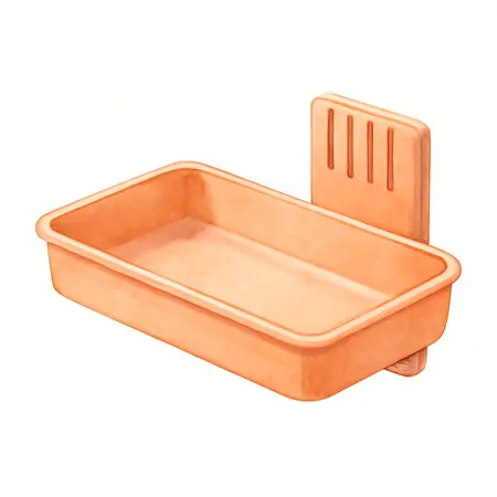 Water color illustrative image of a generic U.S. GENERAL Magnetic Tray with Screwdriver Holder, Orange