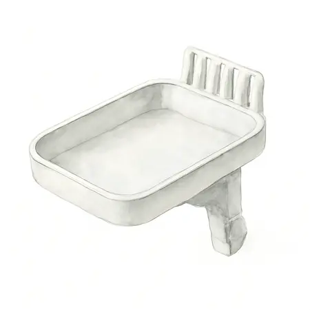Water color illustrative image of a generic U.S. GENERAL Magnetic Tray with Screwdriver Holder, White