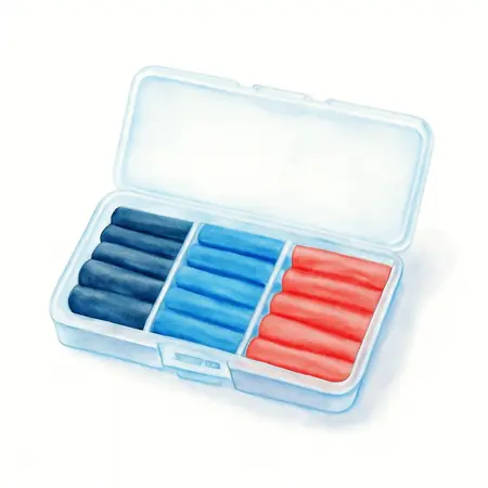 Water color illustrative image of a generic Marine Heat Shrink Tubing Assortment With Case, 42 Piece