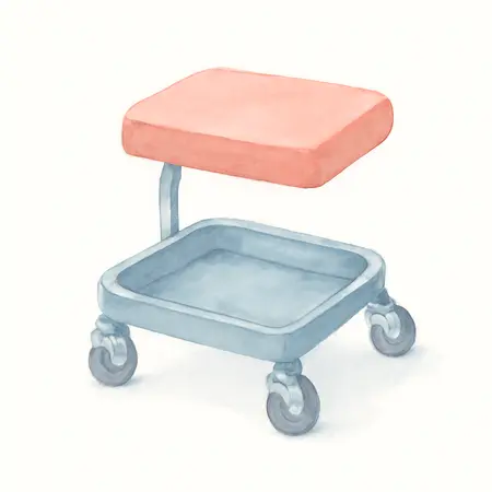 Water color illustrative image of a generic Mechanics Roller Seat
