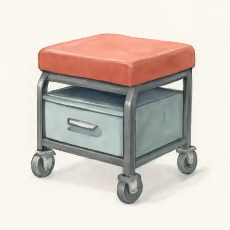 Water color illustrative image of a generic PITTSBURGH Mechanics Roller Seat with Drawers