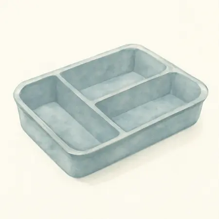 Water color illustrative image of a generic Medium Ultra-Grip Flexible Parts Tray