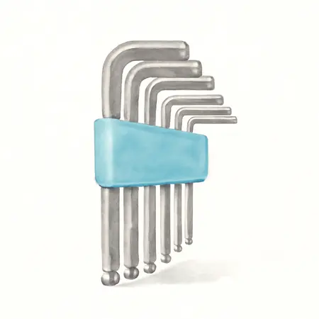 Water color illustrative image of a generic Metric Ball End Hex Key Set, 13 Piece