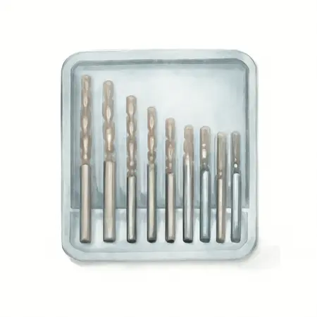 Water color illustrative image of a generic Metric Drill/Tap/Deburr Bit Set, 13 Piece