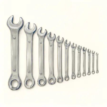 Water color illustrative image of a generic Metric Service Wrench Set, 15 Pc.