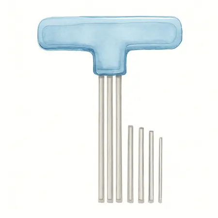 Water color illustrative image of a generic Metric T-Handle Hex Key Set, 10 Piece