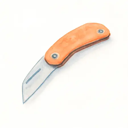 Water color illustrative image of a generic Mini Folding Lock-Back Utility Knife