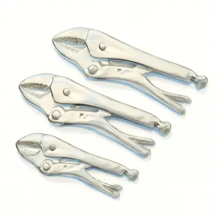 Water color illustrative image of a generic Mini Locking Pliers Set, 3 Piece