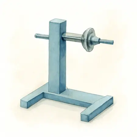 Water color illustrative image of a generic Motorcycle Wheel Balancing Stand