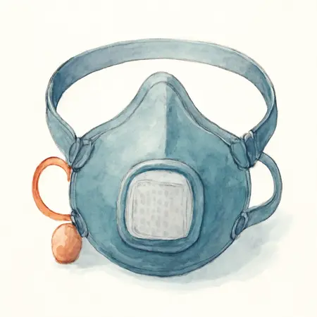 Water color illustrative image of a generic Multi-Purpose Dust Mask with Activated Carbon Filter
