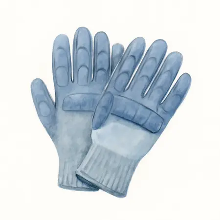 Water color illustrative image of a generic Nitrile Dipped Impact Protection Work Gloves, X-Large