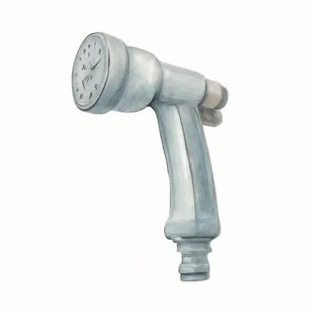 Water color illustrative image of a generic No Squeeze Fireman's Nozzle