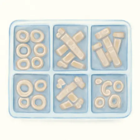 Water color illustrative image of a generic Nut and Bolt Assortment, 347 Piece