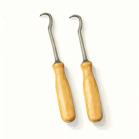 Water color illustrative image of a generic O-Ring Hook Scribe Set, 2 Piece