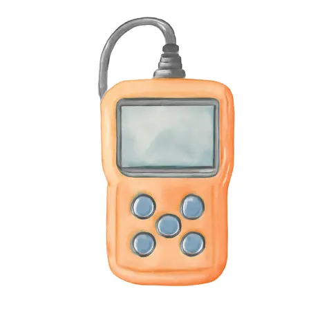 Water color illustrative image of a generic OBD II Code Reader