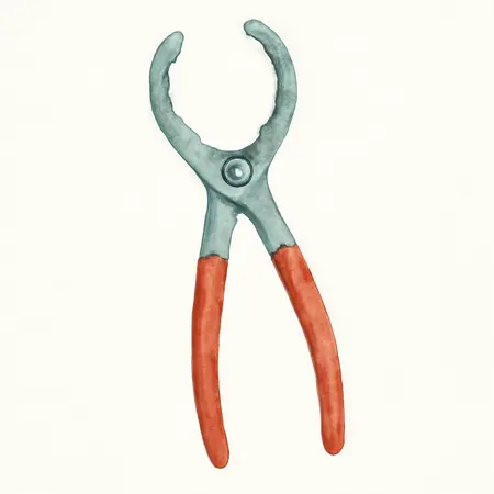 Water color illustrative image of a generic PITTSBURGH Oil Filter Pliers