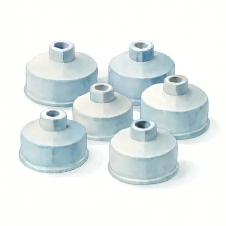 Water color illustrative image of a generic Oil Filter Wrench End Cap Set, 6-Piece