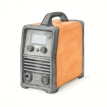 Water color illustrative image of a generic OMNIPRO 220 Industrial Multiprocess Welder with 120/240V Input