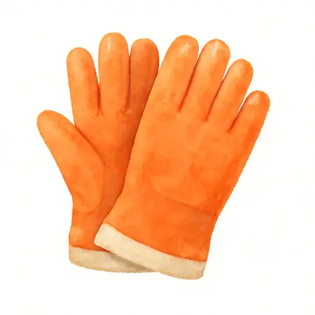 Water color illustrative image of a generic PVC Coated Safety Orange Gloves