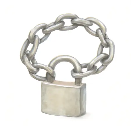 Water color illustrative image of a generic Padlock Chain