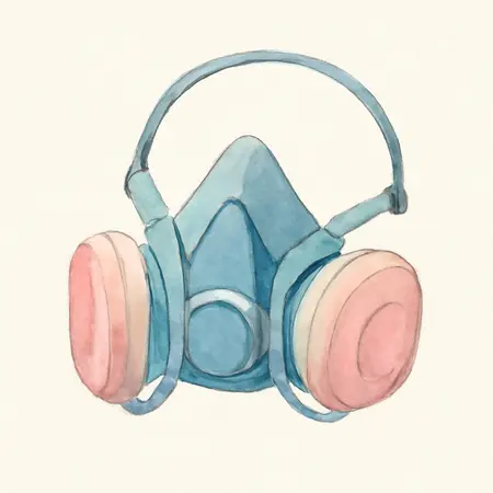 Water color illustrative image of a generic Paint & Body Respirator - Large