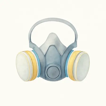 Water color illustrative image of a generic Paint & Body Respirator - Medium