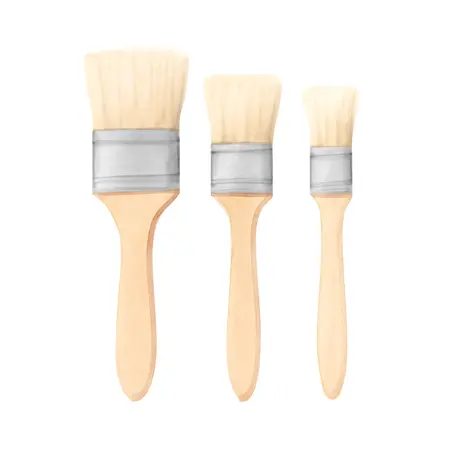 Water color illustrative image of a generic Paint Brush Set, 3 Piece, GOOD Quality