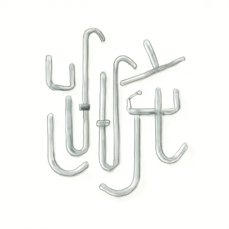 Water color illustrative image of a generic Pegboard Hook Kit, 50 Piece