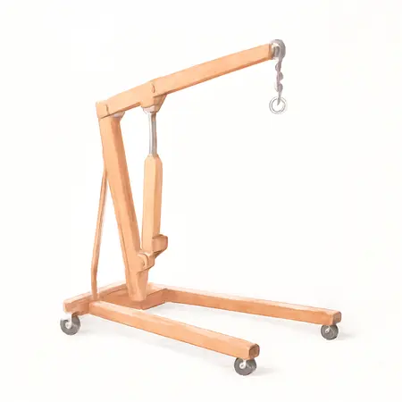 Water color illustrative image of a generic 1/2 Ton Capacity Pickup Truck Bed Crane