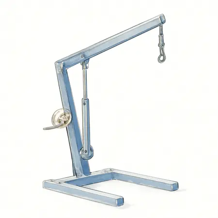 Water color illustrative image of a generic Pickup Truck Bed Crane with Hand Winch - 1000 lb. Capacity