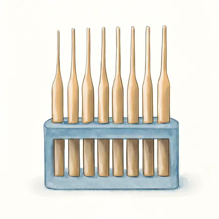 Water color illustrative image of a generic Pin Punch Set, 8 Piece