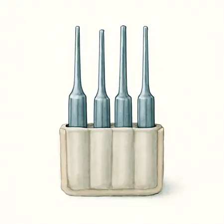 Water color illustrative image of a generic Pin and Drift Punch Set, 5 Piece