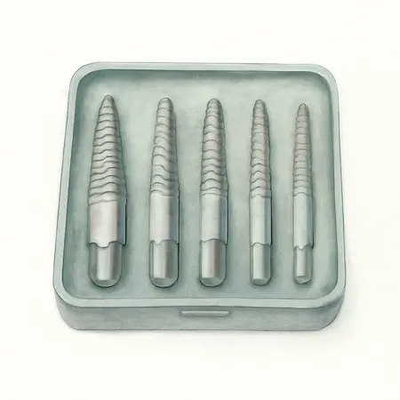 Water color illustrative image of a generic Pipe Nipple Extractor Set, 5 Piece