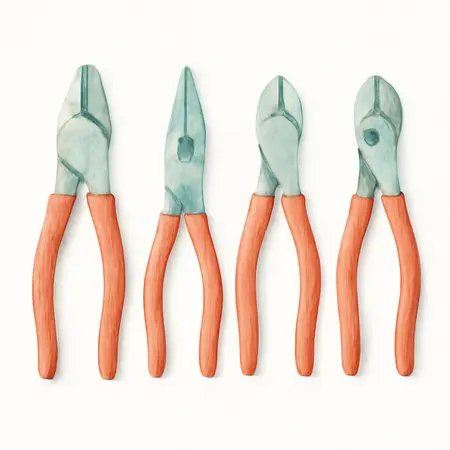 Water color illustrative image of a generic Pliers Set, 4 Pc.