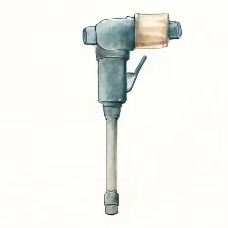 Water color illustrative image of a generic Pneumatic 1/4 In. Professional Die Grinder with 4 In. Extension