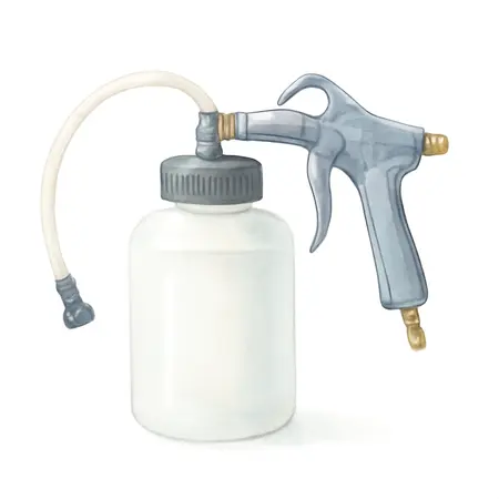 Water color illustrative image of a generic Pneumatic Air Operated Brake Bleeder with Auto-Refill Kit