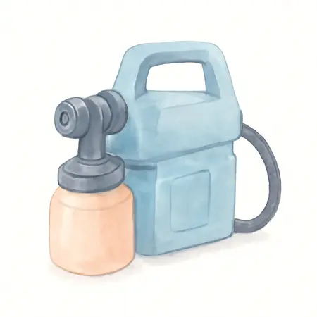 Water color illustrative image of a generic 2 Stage Portable HVLP Paint and Stain Sprayer