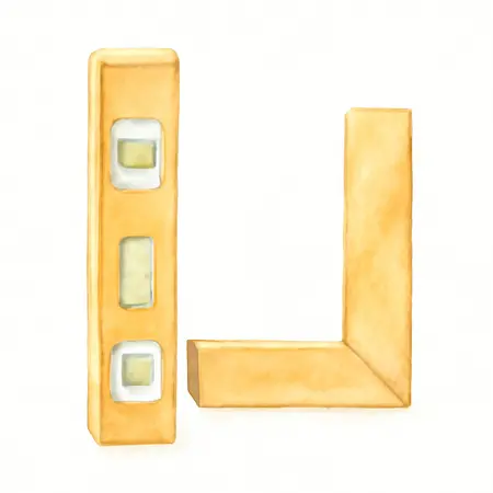 Water color illustrative image of a generic Post Level and Square Set, 2 Piece