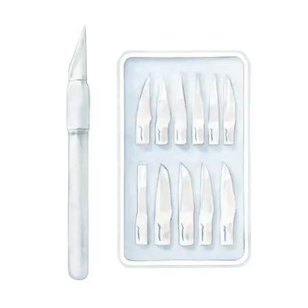 Water color illustrative image of a generic Precision Knife Set, 13 Piece