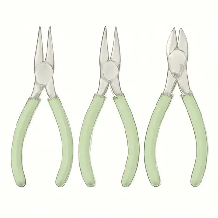 Water color illustrative image of a generic Precision Pliers Set, 3 Piece
