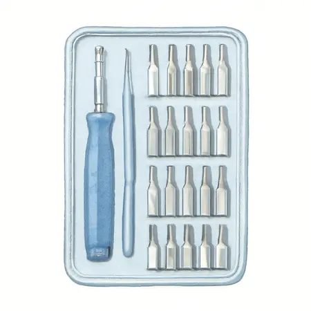 Water color illustrative image of a generic Precision Screwdriver Set with Tweezers, 32 Piece