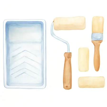 Water color illustrative image of a generic Premium Paint Kit, 9 Piece, BEST Quality