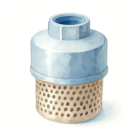 Water color illustrative image of a generic Pro Inlet Strainer for Floor Based Airless Paint and Stain Sprayers