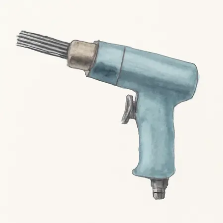 Water color illustrative image of a generic Professional Air Needle Scaler