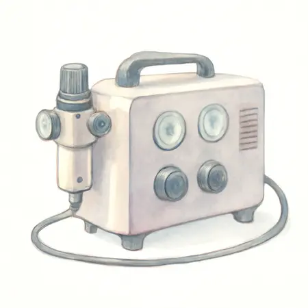 Water color illustrative image of a generic Professional Airbrush Compressor Kit