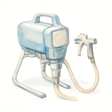 Water color illustrative image of a generic Professional Airless Paint, Primer, and Stain Sprayer Kit