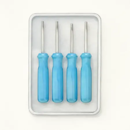 Water color illustrative image of a generic Professional Mini Screwdriver Set, 4-Piece