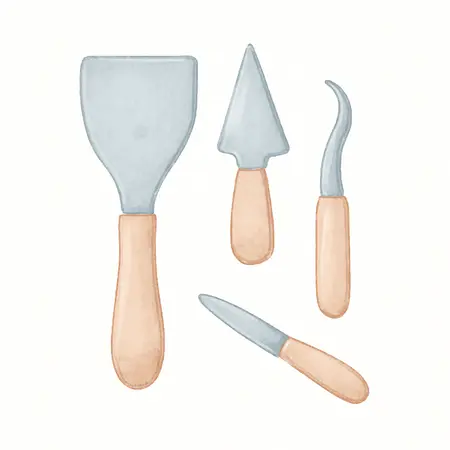 Water color illustrative image of a generic Professional Scraper and Removal Tools, 4 Piece