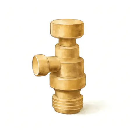 Water color illustrative image of a generic Propane Bottle Refill Valve