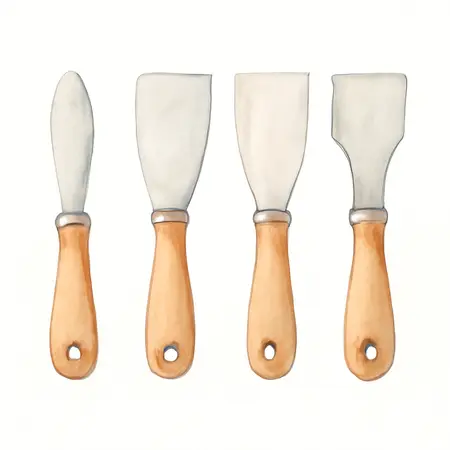 Water color illustrative image of a generic Putty Knife Set, 4 Pc.